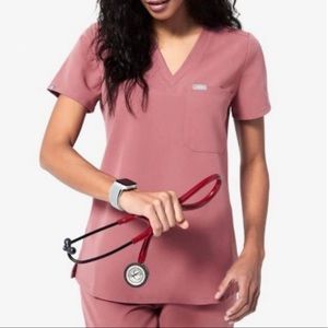 Figs XS Mauve Catarina One Pocket Scrub Top
